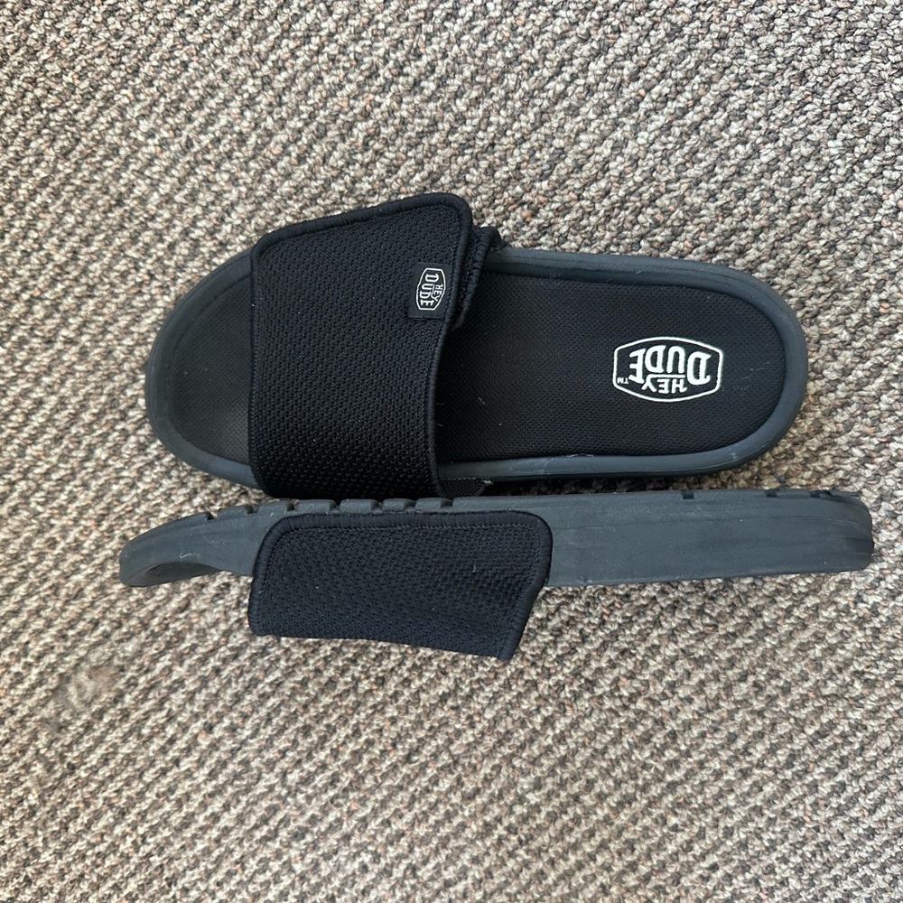 Hey Dude Black Slide Sandals